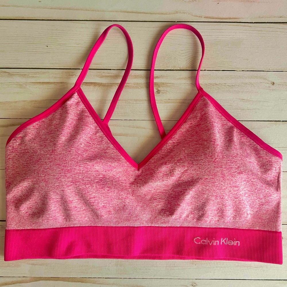 3/$15 Calvin Klein Vibrant Pink Padded Bralette Size Large NWOT